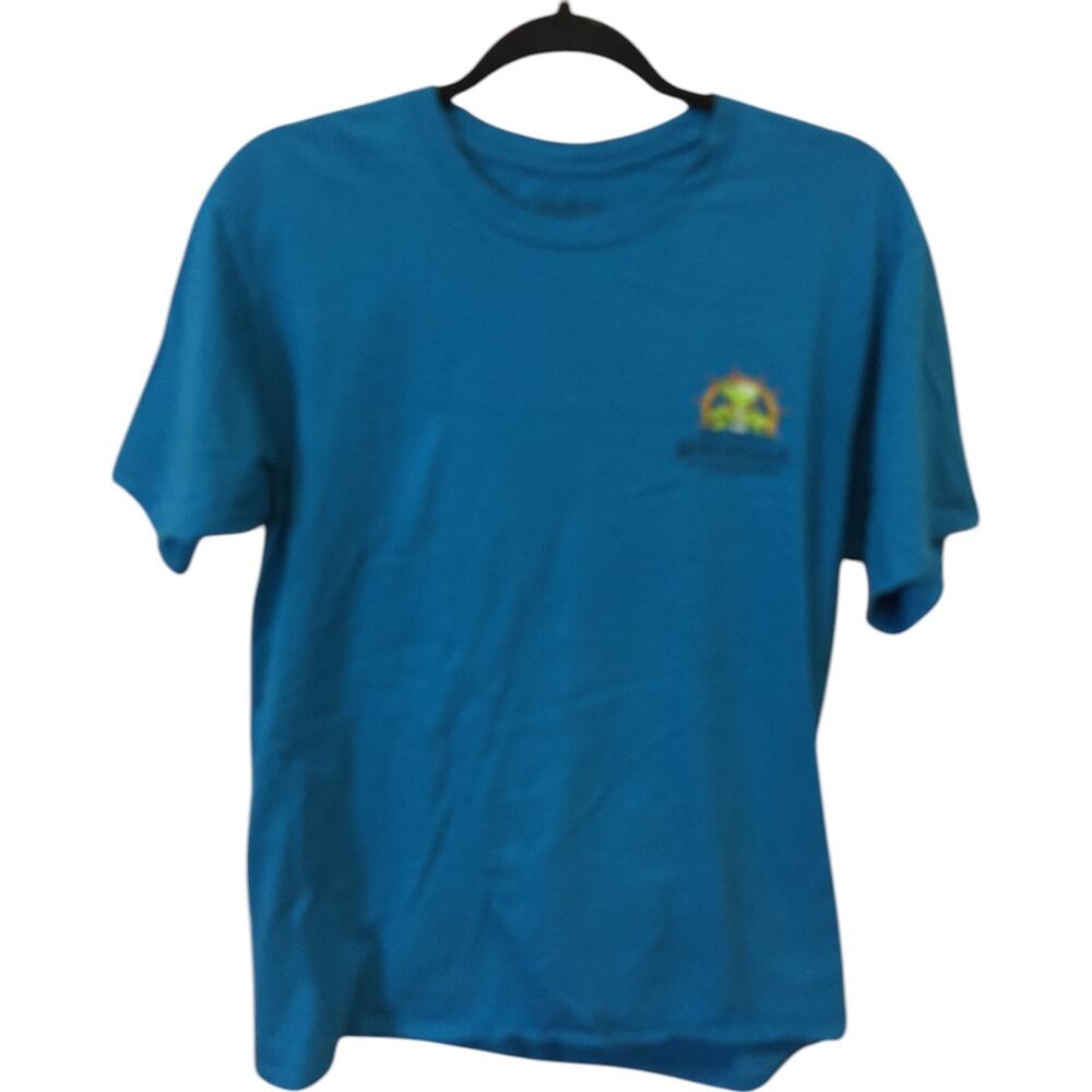 Margaritaville Breathe In Breathe Out Beach Graphic Shirt Mens Size M Blue
